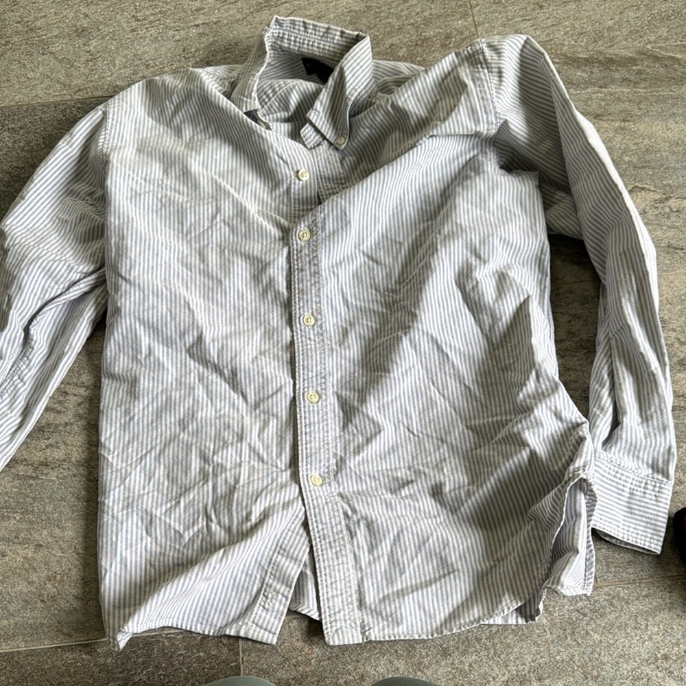 Classic Gray Striped Men's Shirt